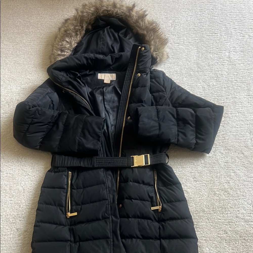 Michael Kors Black Quilted Coat